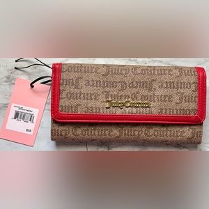 Juicy Couture Goth Stat Chestnut Boxed Flap Clutch Wallet NWT